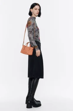 Mujer BIMBA Y LOLA Bolsos Nylon<Bolso Shopper Mini Nylon Arcilla