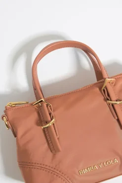 Mujer BIMBA Y LOLA Bolsos Nylon<Bolso Shopper Mini Nylon Arcilla