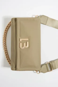 Mujer BIMBA Y LOLA Bolsos Nylon<Bolso Solapa Mediano Nylon Caqui Claro