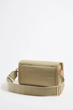 Mujer BIMBA Y LOLA Bolsos Nylon<Bolso Solapa Mediano Nylon Caqui Claro