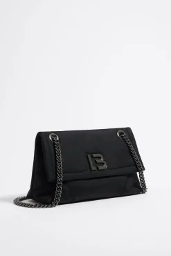 Mujer BIMBA Y LOLA Bolsos Nylon<Bolso Solapa Mediano Nylon Negro