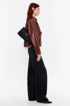 Mujer BIMBA Y LOLA Bolsos Nylon<Bolso Solapa Mediano Nylon Negro