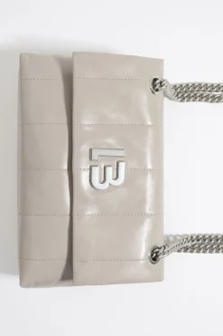 Mujer BIMBA Y LOLA Bolsos Piel<Bolso Solapa Mediano Piel Gris Verdoso