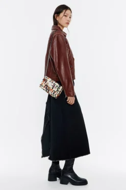 Mujer BIMBA Y LOLA Bolsos Nylon<Bolso Solapa Mini Nylon Trenzado Print Perfume