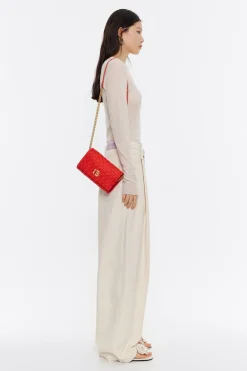 Mujer BIMBA Y LOLA Bolsos Nylon<Bolso Solapa Mini Nylon Trenzado Coral