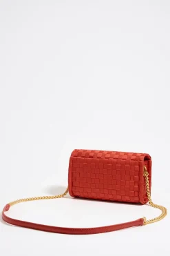 Mujer BIMBA Y LOLA Bolsos Nylon<Bolso Solapa Mini Nylon Trenzado Coral