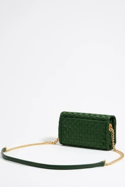 Mujer BIMBA Y LOLA Bolsos Nylon<Bolso Solapa Mini Nylon Trenzado Verde