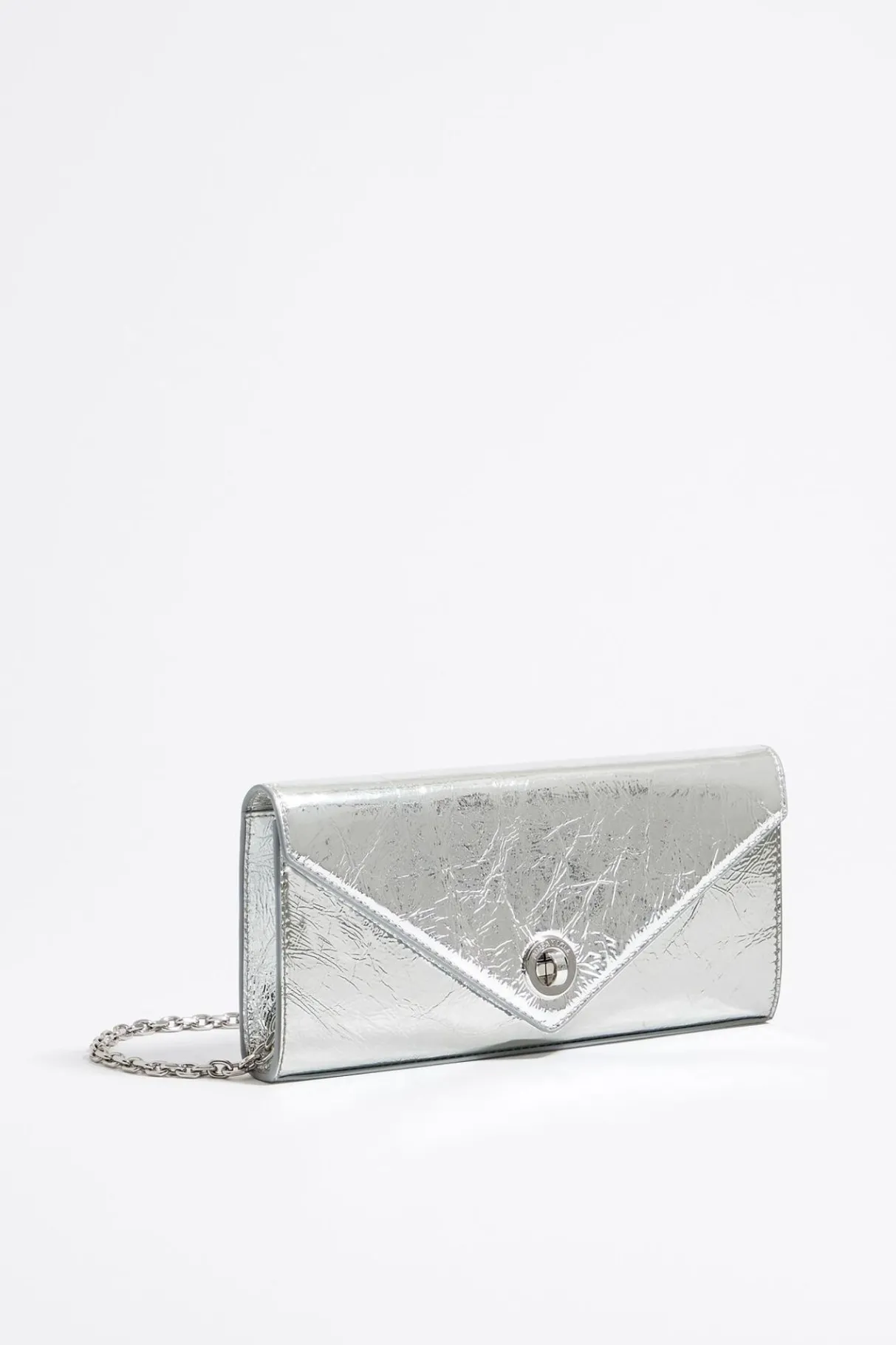 Mujer BIMBA Y LOLA Piel<Bolso Solapa Mini Piel Plata