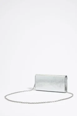 Mujer BIMBA Y LOLA Piel<Bolso Solapa Mini Piel Plata