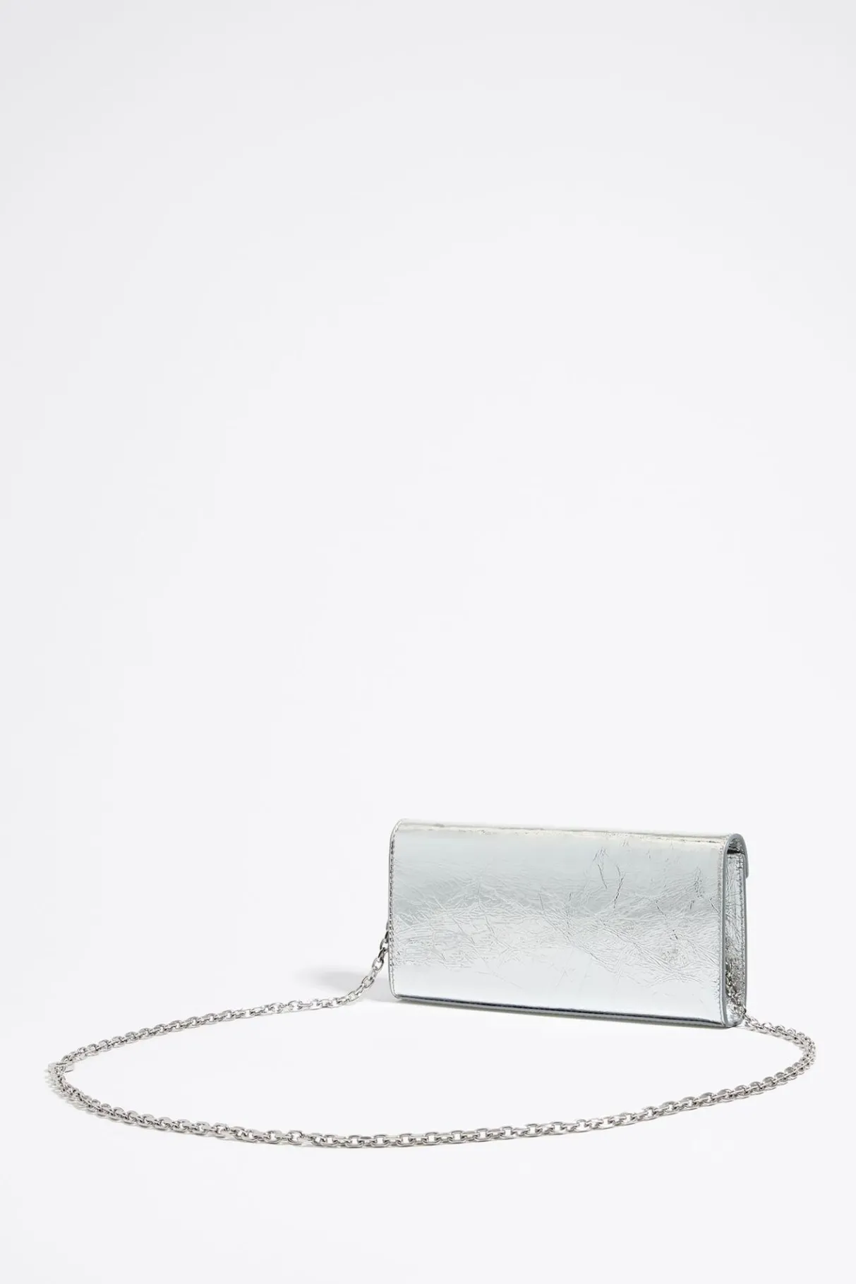 Mujer BIMBA Y LOLA Piel<Bolso Solapa Mini Piel Plata