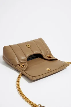 Mujer BIMBA Y LOLA Bolsos Piel<Bolso Solapa Pequeno Piel Napa Topo Oscuro