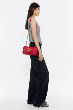 Mujer BIMBA Y LOLA Bolsos Piel<Bolso Solapa Pequeno Piel Napa Rojo