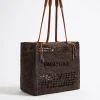 Mujer BIMBA Y LOLA Bolsos De Hombro<Bolso Tote Grande Rafia Chocolate