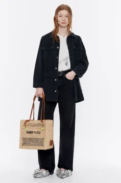 Mujer BIMBA Y LOLA Bolsos De Hombro<Bolso Tote Grande Rafia Natural