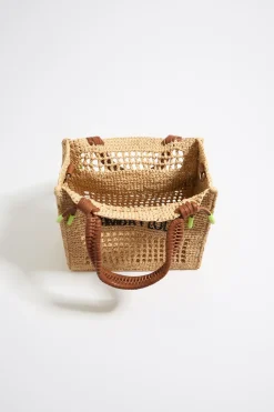 Mujer BIMBA Y LOLA Bolsos Bandolera<Bolso Tote Pequeno Rafia Natural