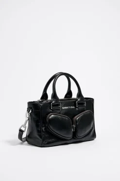 Mujer BIMBA Y LOLA Bolsos Pocket<Bolso Tote Pocket Mediano Piel Negro