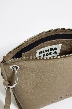 Mujer BIMBA Y LOLA Bolsos Piel<Bolso Trapecio Mediano Piel Topo