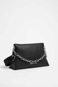 Mujer BIMBA Y LOLA Bolsos Piel<Bolso Trapecio Mediano Piel Negro