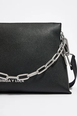 Mujer BIMBA Y LOLA Bolsos Piel<Bolso Trapecio Mediano Piel Negro