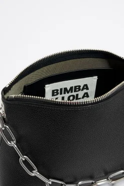 Mujer BIMBA Y LOLA Bolsos Piel<Bolso Trapecio Mediano Piel Negro
