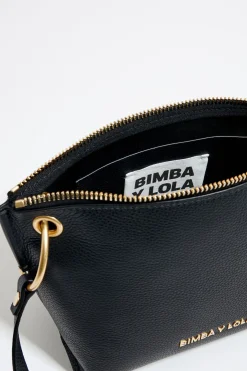 Mujer BIMBA Y LOLA Bolsos Piel<Bolso Trapecio Mediano Piel Negro