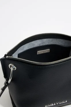 Mujer BIMBA Y LOLA Bolsos Piel<Bolso Trapecio Mediano Piel Negro