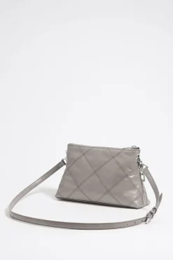 Mujer BIMBA Y LOLA Bolsos Piel<Bolso Trapecio Pequeno Piel Gris Verdoso