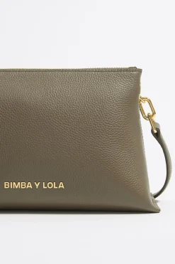 Mujer BIMBA Y LOLA Bolsos Piel<Bolso Trapecio Pequeno Piel Caqui