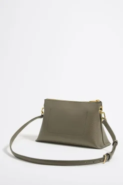 Mujer BIMBA Y LOLA Bolsos Piel<Bolso Trapecio Pequeno Piel Caqui