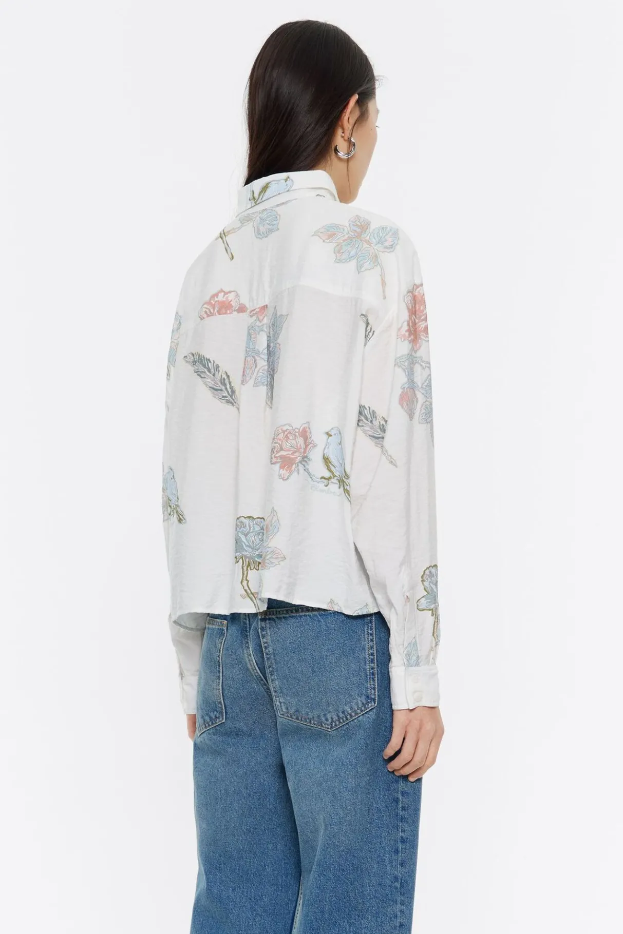 Mujer BIMBA Y LOLA Camisas<Camisa Boxy Birds Marfil