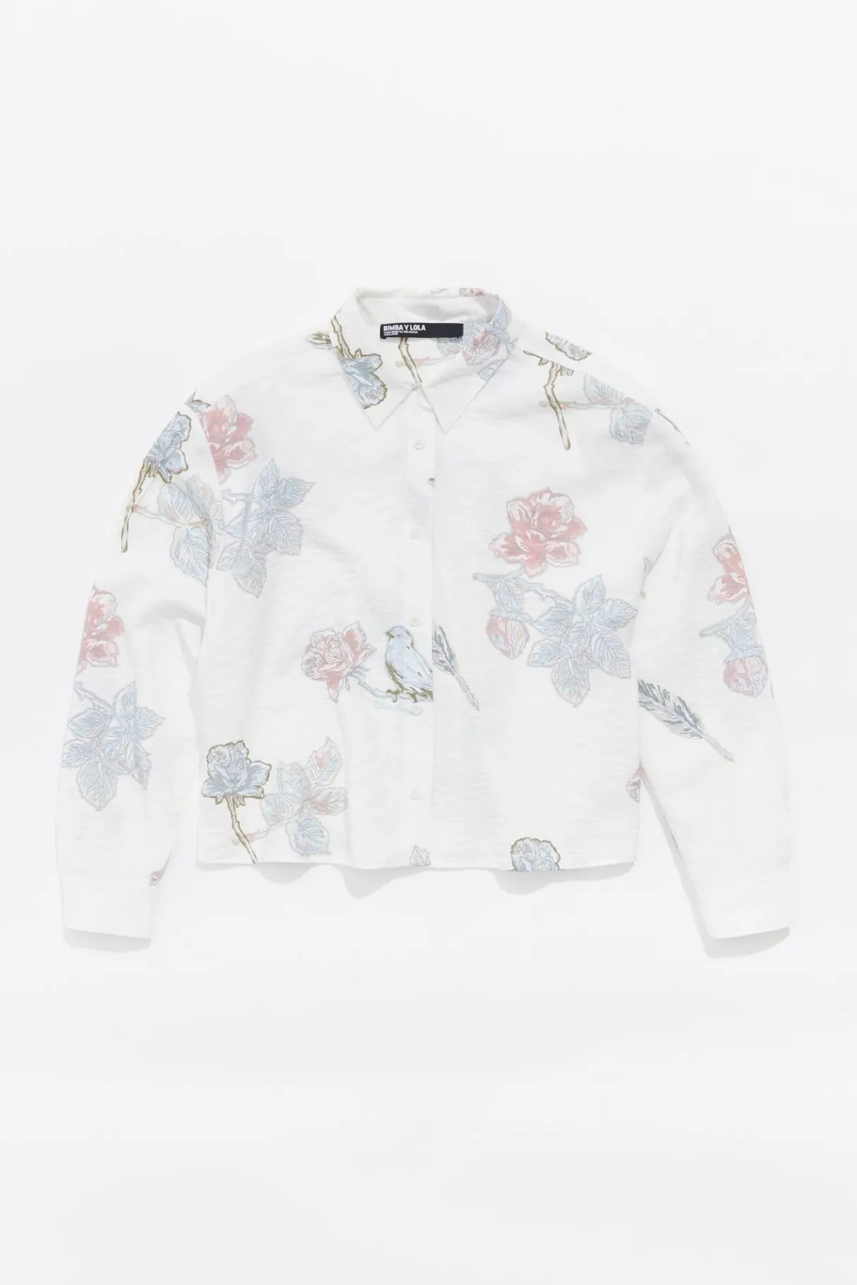 Mujer BIMBA Y LOLA Camisas<Camisa Boxy Birds Marfil