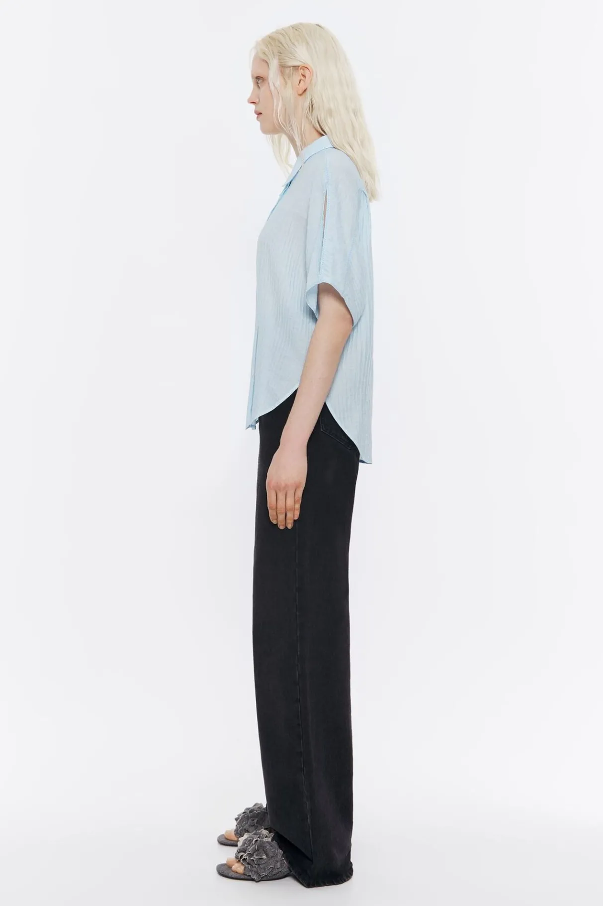 Mujer BIMBA Y LOLA Camisas<Camisa Capa Corta Azul Claro