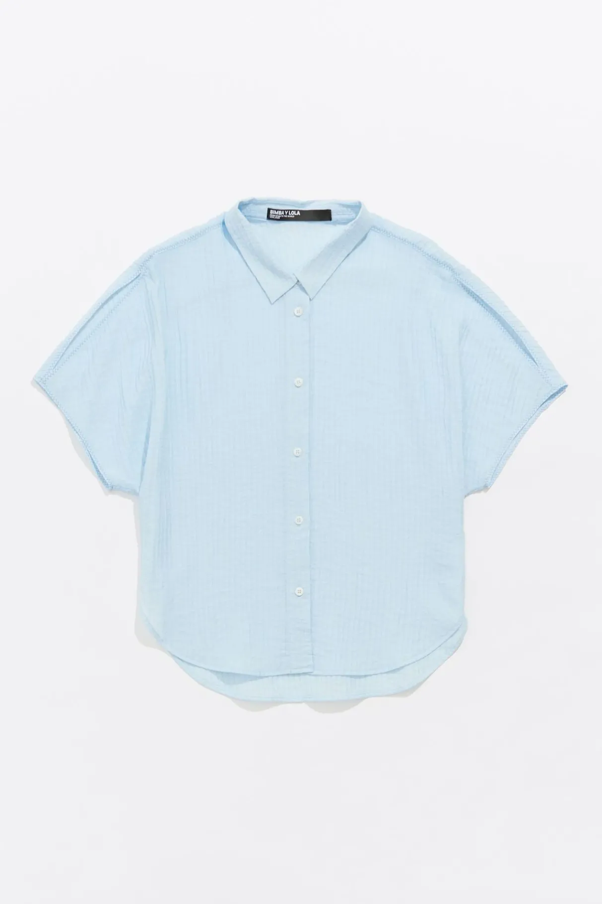 Mujer BIMBA Y LOLA Camisas<Camisa Capa Corta Azul Claro