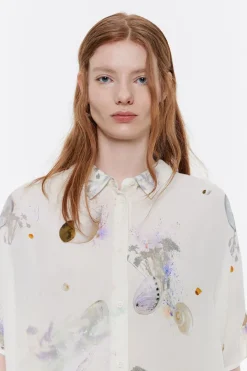 Mujer BIMBA Y LOLA Camisas<Camisa Capa Corta Waves Marfil