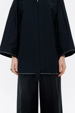 Mujer BIMBA Y LOLA Camisas<Camisa Lazo Algodon Negra