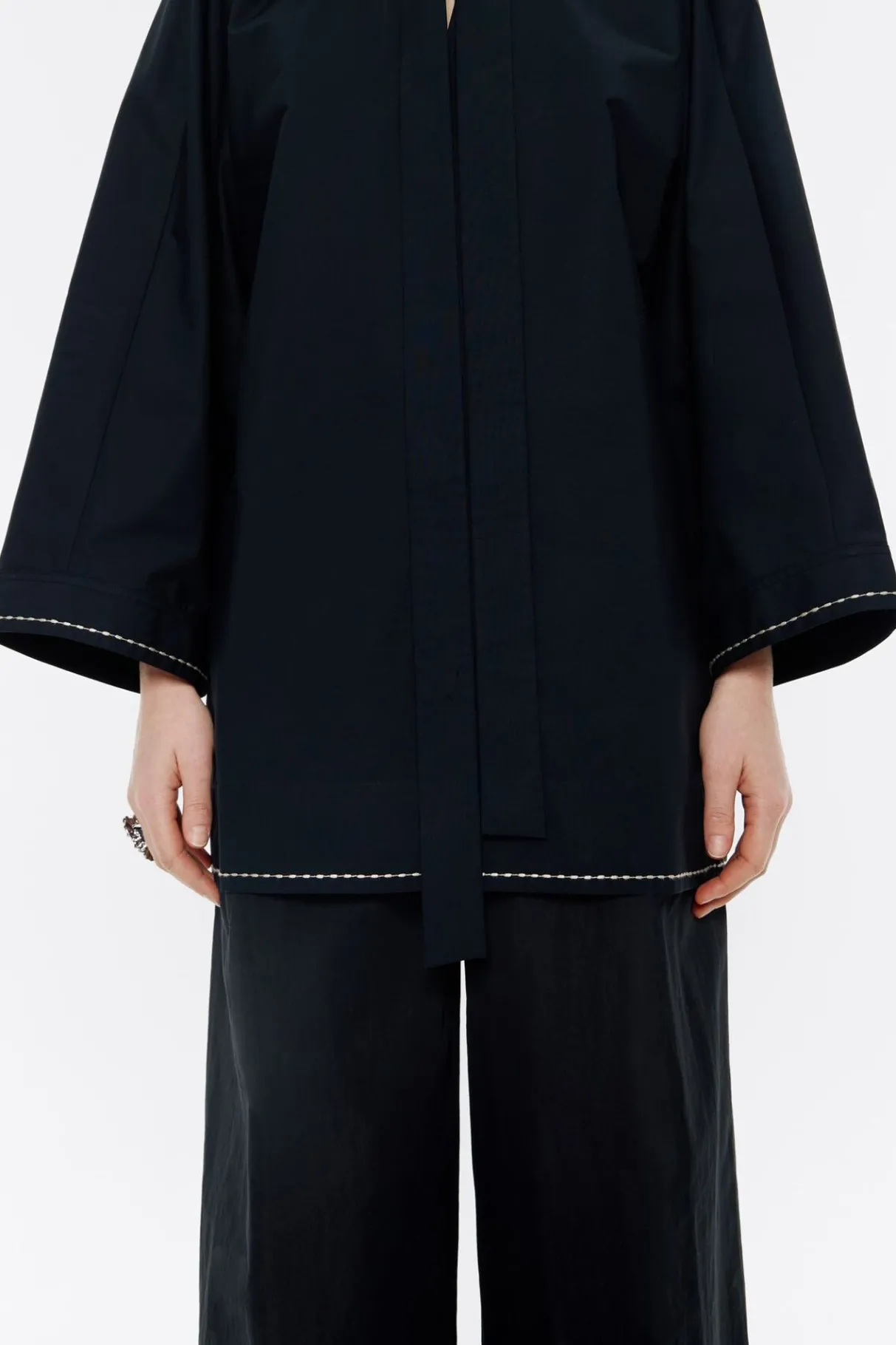 Mujer BIMBA Y LOLA Camisas<Camisa Lazo Algodon Negra