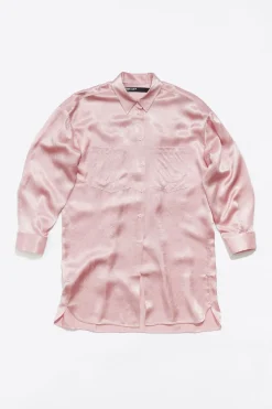 Mujer BIMBA Y LOLA Camisas<Camisa Oversize Saten Rosa