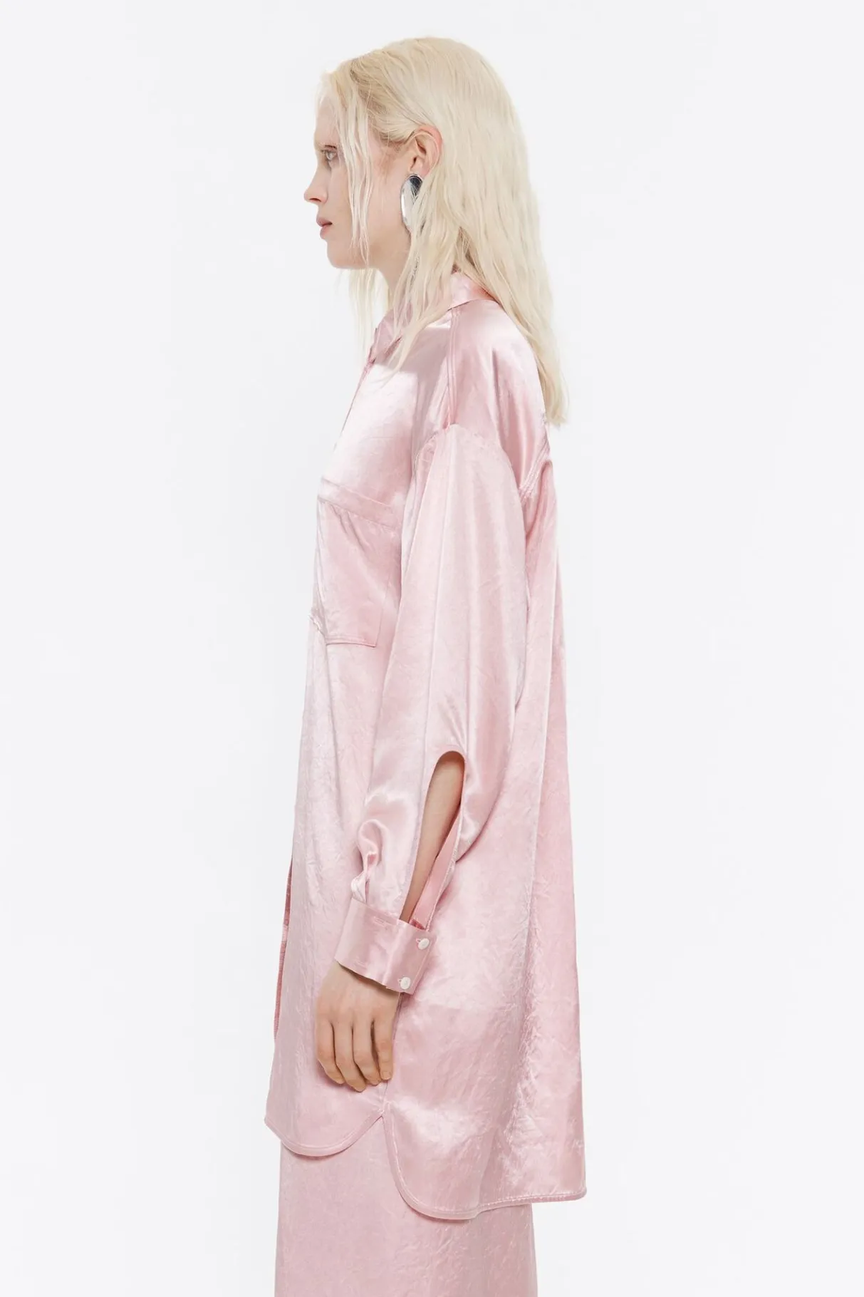 Mujer BIMBA Y LOLA Total Look<Camisa Oversize Saten Rosa