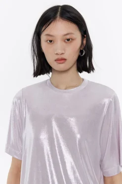 Mujer BIMBA Y LOLA Camisetas<Camiseta Boxy Metalizada Lila