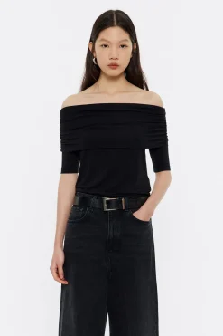 Mujer BIMBA Y LOLA Camisetas<Camiseta Hombros Descubiertos Negra