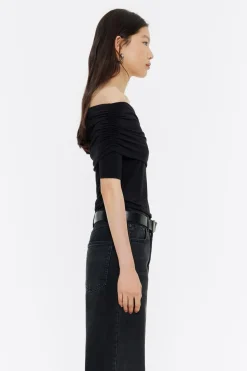 Mujer BIMBA Y LOLA Camisetas<Camiseta Hombros Descubiertos Negra