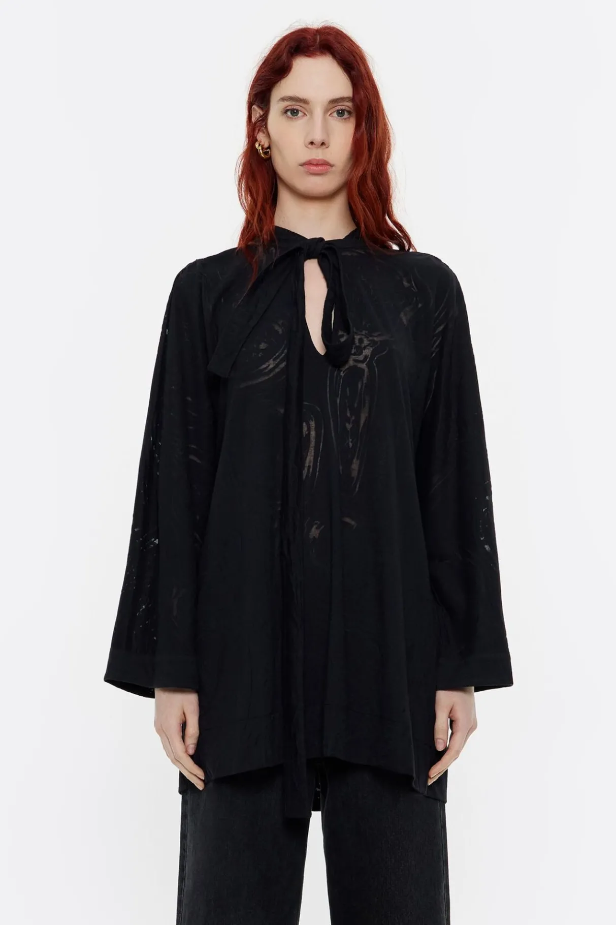 Mujer BIMBA Y LOLA Camisetas<Camiseta Larga Mirrors Devore Negra