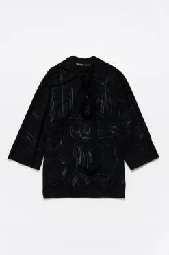 Mujer BIMBA Y LOLA Camisetas<Camiseta Larga Mirrors Devore Negra