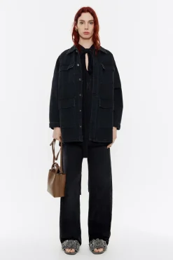 Mujer BIMBA Y LOLA Camisetas<Camiseta Larga Mirrors Devore Negra