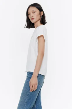 Mujer BIMBA Y LOLA Camisetas<Camiseta Logo Bordado Marfil