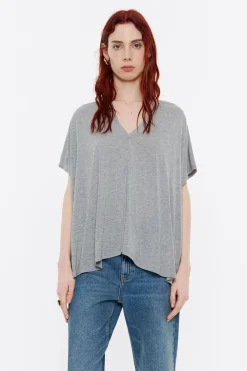 Mujer BIMBA Y LOLA Camisetas<Camiseta Oversize Larga Lurex Gris