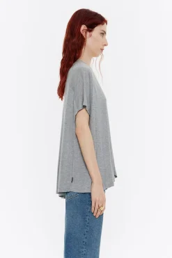 Mujer BIMBA Y LOLA Camisetas<Camiseta Oversize Larga Lurex Gris