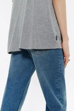 Mujer BIMBA Y LOLA Camisetas<Camiseta Oversize Larga Lurex Gris