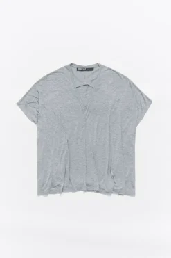 Mujer BIMBA Y LOLA Camisetas<Camiseta Oversize Larga Lurex Gris