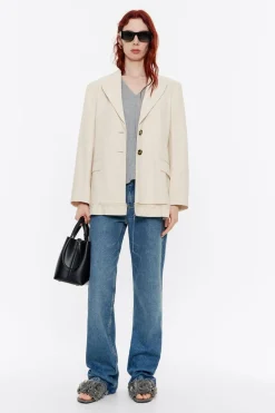 Mujer BIMBA Y LOLA Camisetas<Camiseta Oversize Larga Lurex Gris